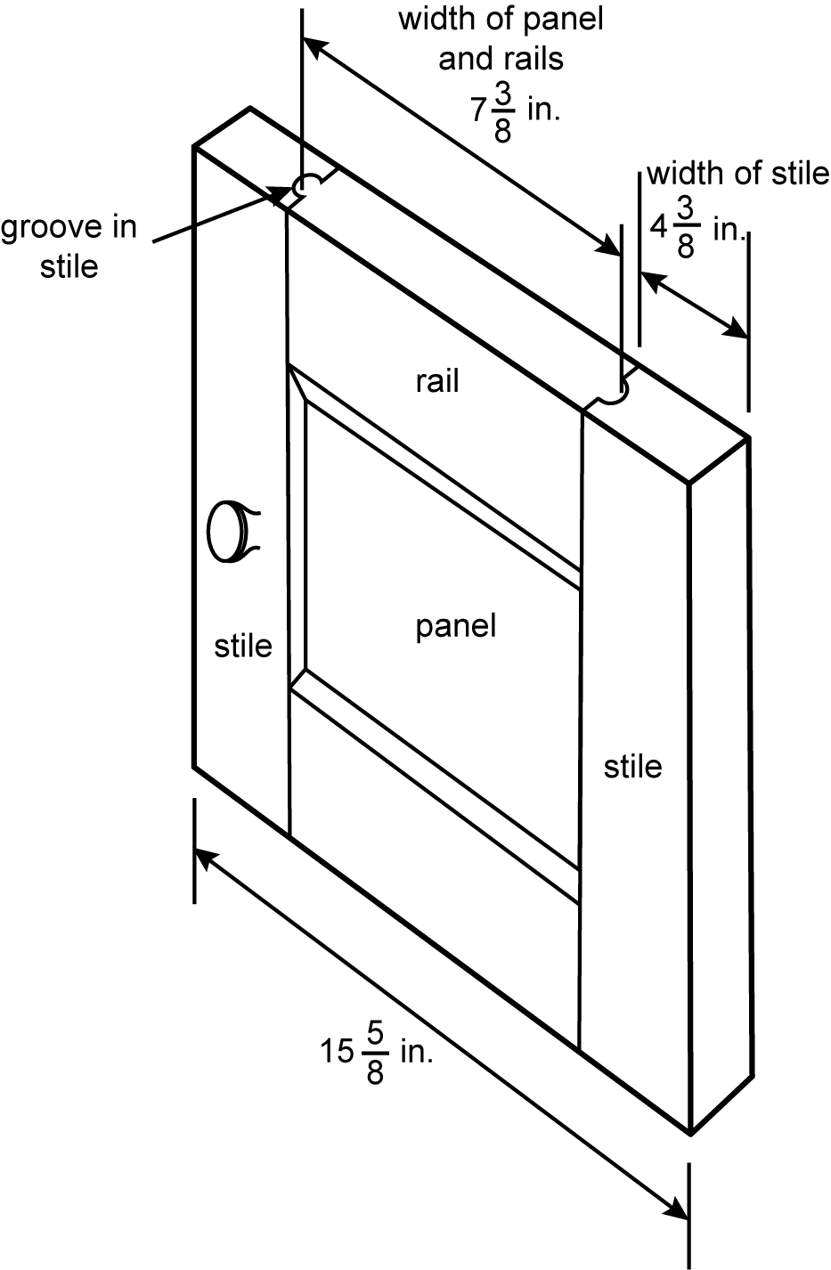 a diagram of a cabinet door blueprint